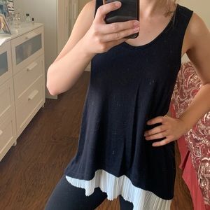 W5 black blouse with white underlayer